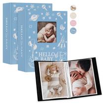 Álbum de fotos Lanpn Baby, pacote com 2, 4 x 6 polegadas, 100 bolsos, azul