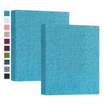 Álbum de fotos Mublalbum Small Blue Linen Cover 5x7 Fotos x2