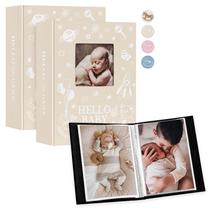 Álbum de Fotos para Bebé Lanpn 4x6 con 100 Bolsillos, Paquete de 2, Lino