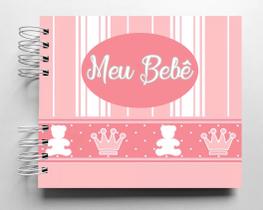 Álbum de fotos para scrapbook infantil Meu Bebê 15,7x18,5cm folhas pretas