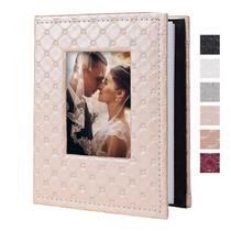 Álbum de fotos RECUTMS 4x6, 100 bolsos, couro PU rosa Álbum de fotos RECUTMS 4x6, 100 bolsos, couro PU rosa