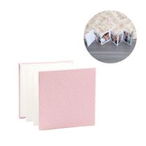 Álbum de fotos sanfonado rosa para 12 fotos tamanho 10x10cm - ICAL - 460