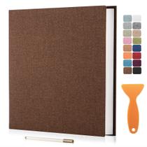 Álbum de fotos Scrapbook HoneyTolly Large Brown com caneta e raspador Álbum de fotos Scrapbook HoneyTolly Large Brown com caneta e raspador