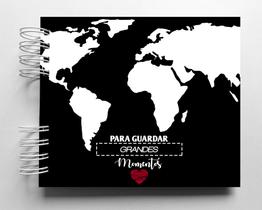 Álbum de fotos scrapbook Tema Viagem 15,7x18,5cm presente namorados