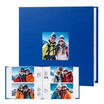 Álbum de fotos Xfveiwoo 10x15cm 240 fotos Capa de couro azul