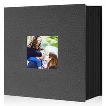 Álbum de fotos Ywlake 10x15cm 1000 bolsos, capa de linho preta