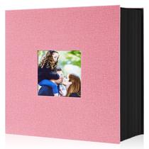 Álbum de fotos Ywlake 10x15cm 1000 bolsos, capa de linho rosa