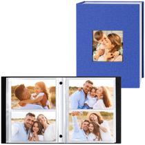 Álbum de fotos Ywlake 10x15cm, 200 bolsos, 2 pacotes, linho azul Álbum de fotos Ywlake 10x15cm, 200 bolsos, 2 pacotes, linho azul