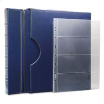 Álbum de Luxo Azul 10 Folhas para 40 Cédulas 3BZN G - Caravelas Coleções