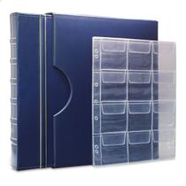 Álbum de Luxo Azul 30 Folhas para 360 Moedas 3BZN G Álbum de Luxo Azul 30 Folhas para 360 Moedas 3BZN G
