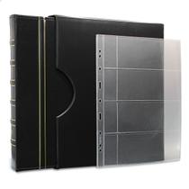 Álbum de Luxo Preto 50 Folhas c/ bolso p/ 200 Cédulas 3BZN G Álbum de Luxo Preto 50 Folhas c/ bolso p/ 200 Cédulas 3BZN G