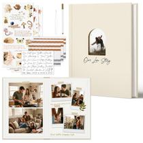 Álbum de Scrapbook Vienrose 28 x 20 cm com Capa de Linho e 26 Páginas Álbum de Scrapbook Vienrose 28 x 20 cm com Capa de Linho e 26 Páginas