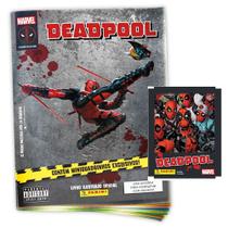 Album Deadpool Marvel + 120 Figurinhas em Quadrinhos Gibi HQ