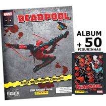 Album Deadpool Marvel + 50 Figurinhas em Quadrinhos Gibi HQ - Panini
