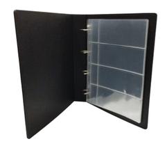 Álbum Fichário 10 Folhas Cédulas 4 Espaços Com Bolso 32x24 cm