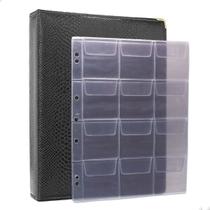 Álbum Fichário 10 folhas para 120 Moedas 32x24 Ziper Cobra GG
