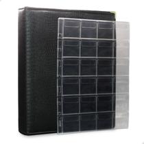Álbum Fichário 20 Folhas para 480 Moedas 32x24 Ziper Cobra Fosco GG Álbum Fichário 20 Folhas para 480 Moedas 32x24 Ziper Cobra Fosco GG