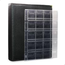 Álbum Fichário 30 Folhas para 600 Moedas 32x24 Ziper Cobra Fosco GG