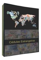 Album Fichario Cedulas Estrangeiras + 10 Folhas 3 Divisoes