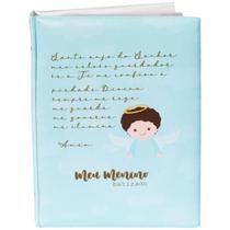 Álbum Fotográfico 15x21 para 100 Fotos BATISMO AZUL Santo Anjo Anjinho Bebê Oração