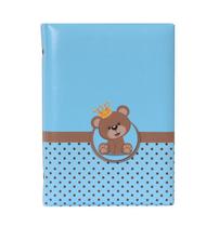 Álbum Fotográfico 15x21 para 100 Fotos URSINHO PRÍNCIPE Coroa Bebê Infantil Urso