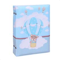 Álbum Fotográfico 15x21 para 100 Fotos URSO BALOEIRO Bebê Infantil Balão Menino