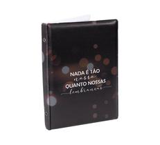 Álbum Fotográfico 15x21 para 40 Fotos LEMBRANÇAS Preto Recordações Adulto Viagens