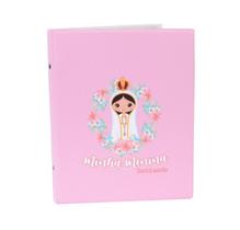 Álbum Fotográfico 20x25 para 80 Fotos BATISMO ROSA Nossa Senhora Bebê Infantil Batizado