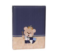 Álbum Fotográfico 60 Fotos 15x21 URSO ESCUDO azul coroa príncipe Bebê Infantil