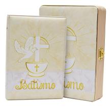 Álbum Fotográfico Luxo Com Caixa Batismo 100 Fotos 15x21