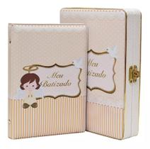 Álbum Fotográfico Luxo Com Caixa Batizado 100 Fotos 15x21