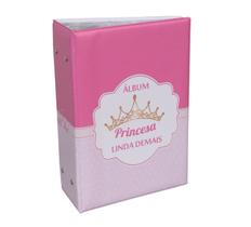 Álbum Fotográfico Para 500 Fotos 10x15 - PRINCESA LINDA DEMAIS - Infantil Bebê Coroa Rosa Menina