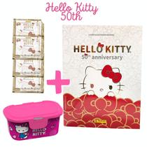 Álbum Hello Kitty + 20 Figurinhas + Pote Aniversário 50anos - Bomdepresentear