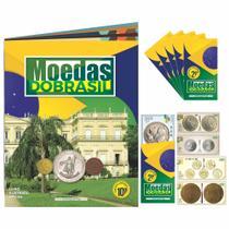 Álbum ilustrado moedas do brasil + 45 envelopes de figurinhas