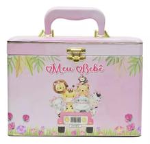 Álbum Maleta Box Luxo Meu Bebê Safari Menina 240 Fotos 15x21