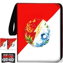 Álbum para 440 cartas, fichário de 4 bolsos e 3 argolas para cards colecionáveis, com 55 páginas de capas removíveis, porta-cartas de alta capacidade, organizador e estojo de transporte para cards TCG, vermelho