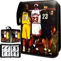 Álbum para Cartas de Basquete COYORO com 4 Bolsos por Página, 50 Capas e Zíper Álbum para Cartas de Basquete COYORO com 4 Bolsos por Página, 50 Capas e Zíper