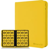 Álbum para cartas Fonwill TM10002-8 para 360 cartas, couro PU amarelo