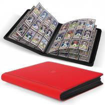 Álbum para cartas Nocyyert 720 bolsillos de PU con cierre de cremallera, rojo