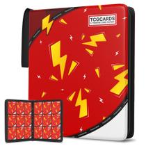 Álbum para cartas Yifan com 900 bolsos, 3 argolas e zíper, vermelho Álbum para cartas Yifan com 900 bolsos, 3 argolas e zíper, vermelho