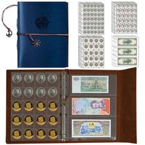 Álbum para Coleção de Moedas GoShambar com 428 Bolsos e 12 Envelopes para Cédulas, Azul Álbum para Coleção de Moedas GoShambar com 428 Bolsos e 12 Envelopes para Cédulas, Azul