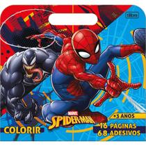 Álbum Para Colorir Personagem Maleta Spider Man 8 Folhas + 68 Adesivos Tilibra