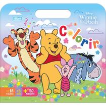 Álbum para Colorir Ursinho Pooh Maleta 8 Páginas + 50 Adesivos - Tilibra Pintar Kawaii Papelaria