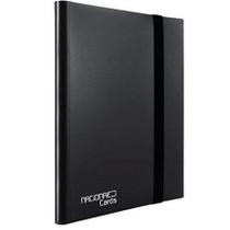 Álbum Pasta binder 3x3 para 360 cartas 9 Bolsos Forro TNT e Alimentação Lateral - Preta Nacional Car