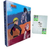 Álbum Pasta Fichário Naruto Shippuden Capa Dura Reforçado com 10 Folhas 9 Bolsos para Guardar Cards
