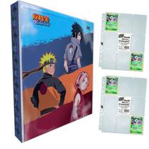 Álbum Pasta Fichário Naruto Shippuden Capa Dura Reforçado com 20 Folhas 9 Bolsos para Guardar Cards