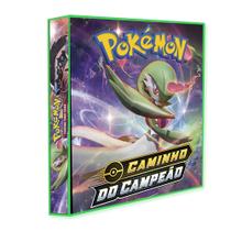 Álbum Pasta Fichário Pokémon Caminho do Campeão Capa Dura Reforçado Para Cards Coleção Cartas