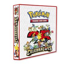 Álbum Pasta Fichário Pokemon Celebração 25 anos Capa Dura Reforçado para Colecionar Cards ou Cartas