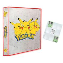 Álbum Pasta Fichário Pokemon com 10 Folhas YES 9 Bolsos Pikachu Modelo Cinza Capa Dura Reforçado Álbum Pasta Fichário Pokemon com 10 Folhas YES 9 Bolsos Pikachu Modelo Cinza Capa Dura Reforçado