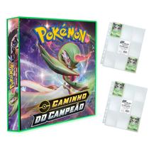 Álbum Pasta Fichário Pokemon com 20 Folhas YES 9 Bolsos Caminho do Campeão Capa Dura Reforçado Álbum Pasta Fichário Pokemon com 20 Folhas YES 9 Bolsos Caminho do Campeão Capa Dura Reforçado
